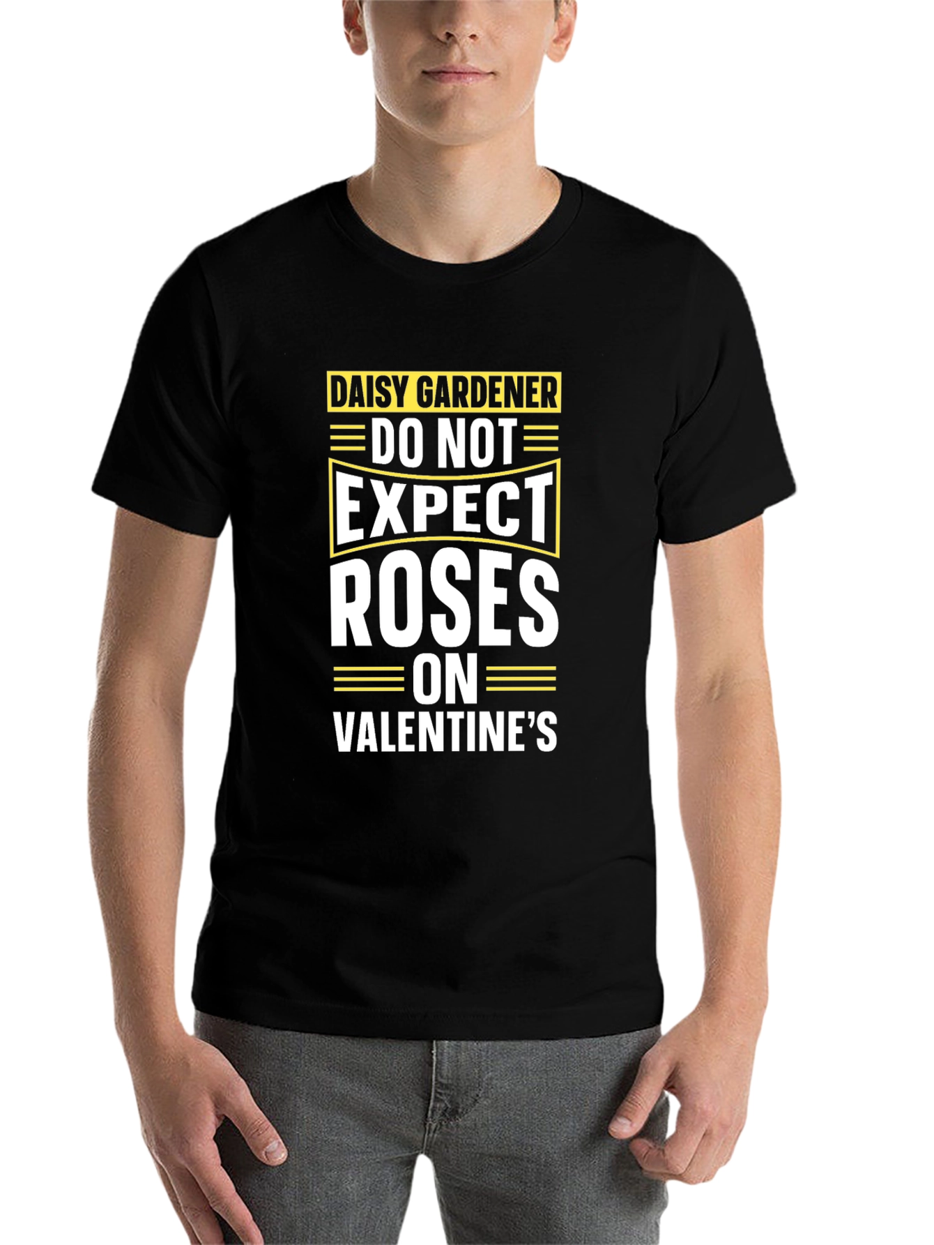 Black Daisy Gardener Valentine's T-Shirt view 7