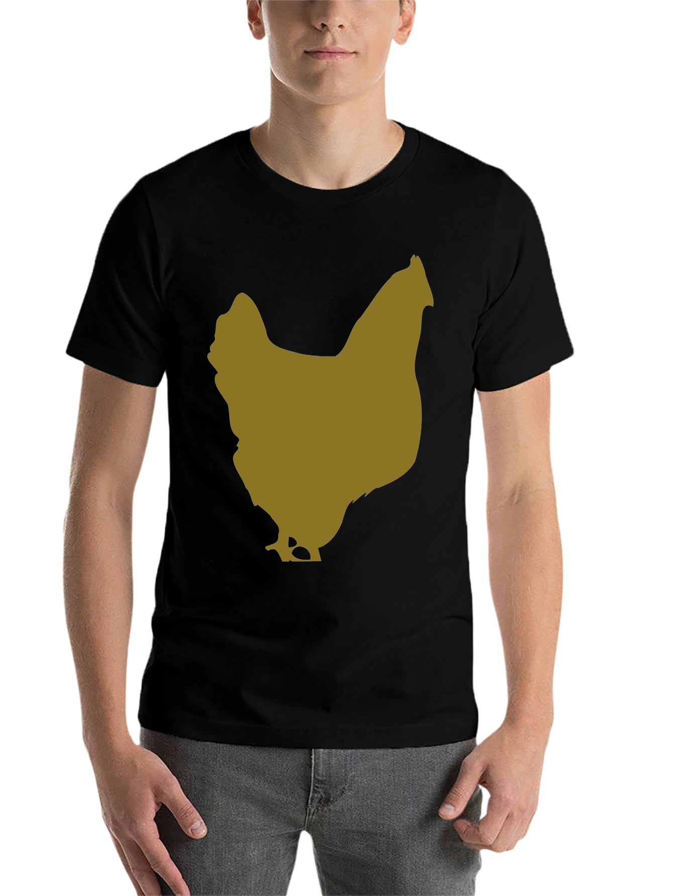 Black Chicken Silhouette Tee - Black Cotton Blend view 7