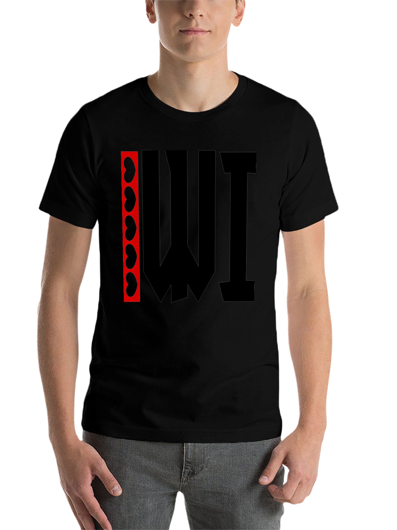 Black Abstract Graphic Print T-Shirt - Black view 7