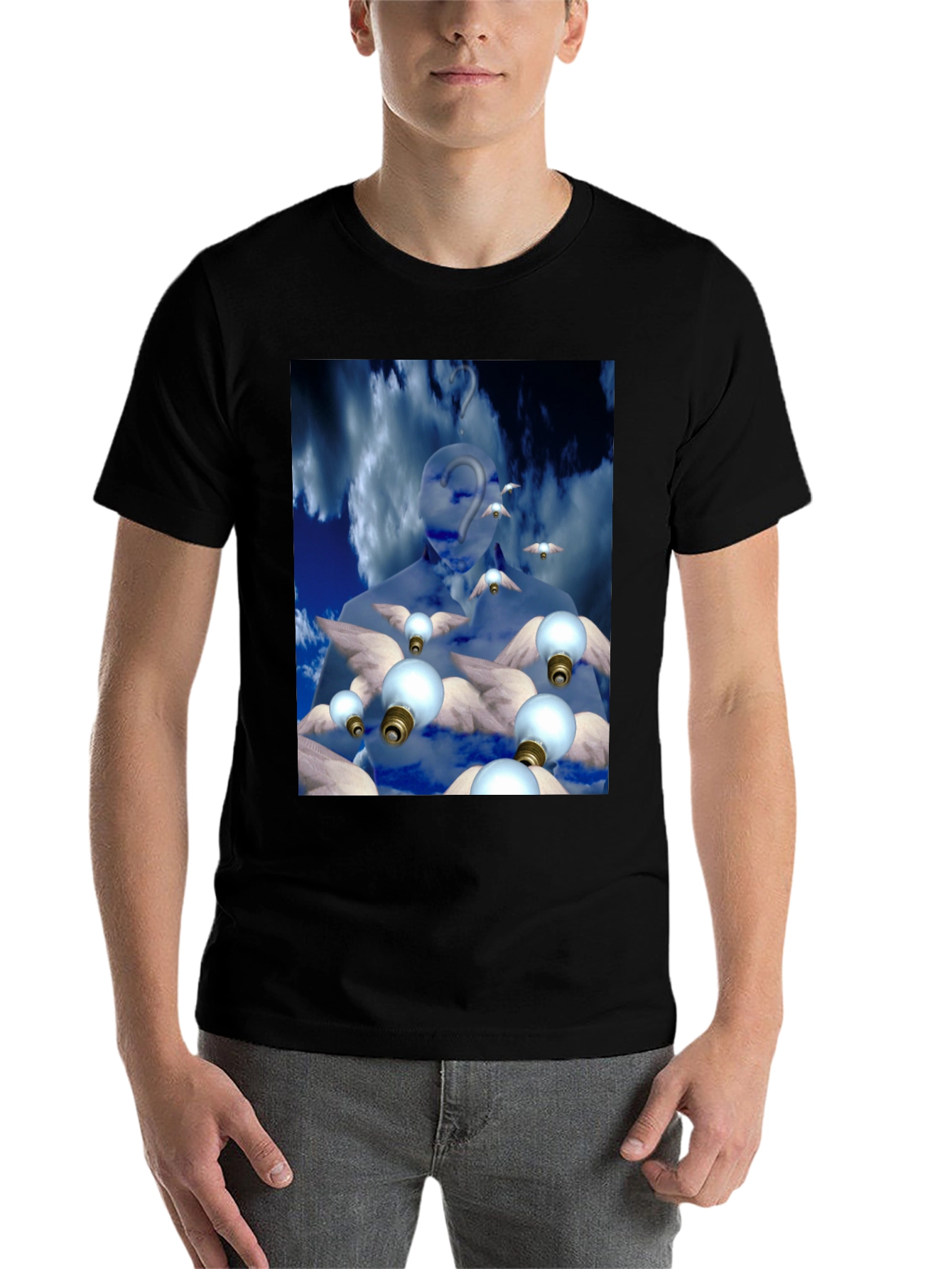 Black Surreal Dreamscape Graphic Tee view 7