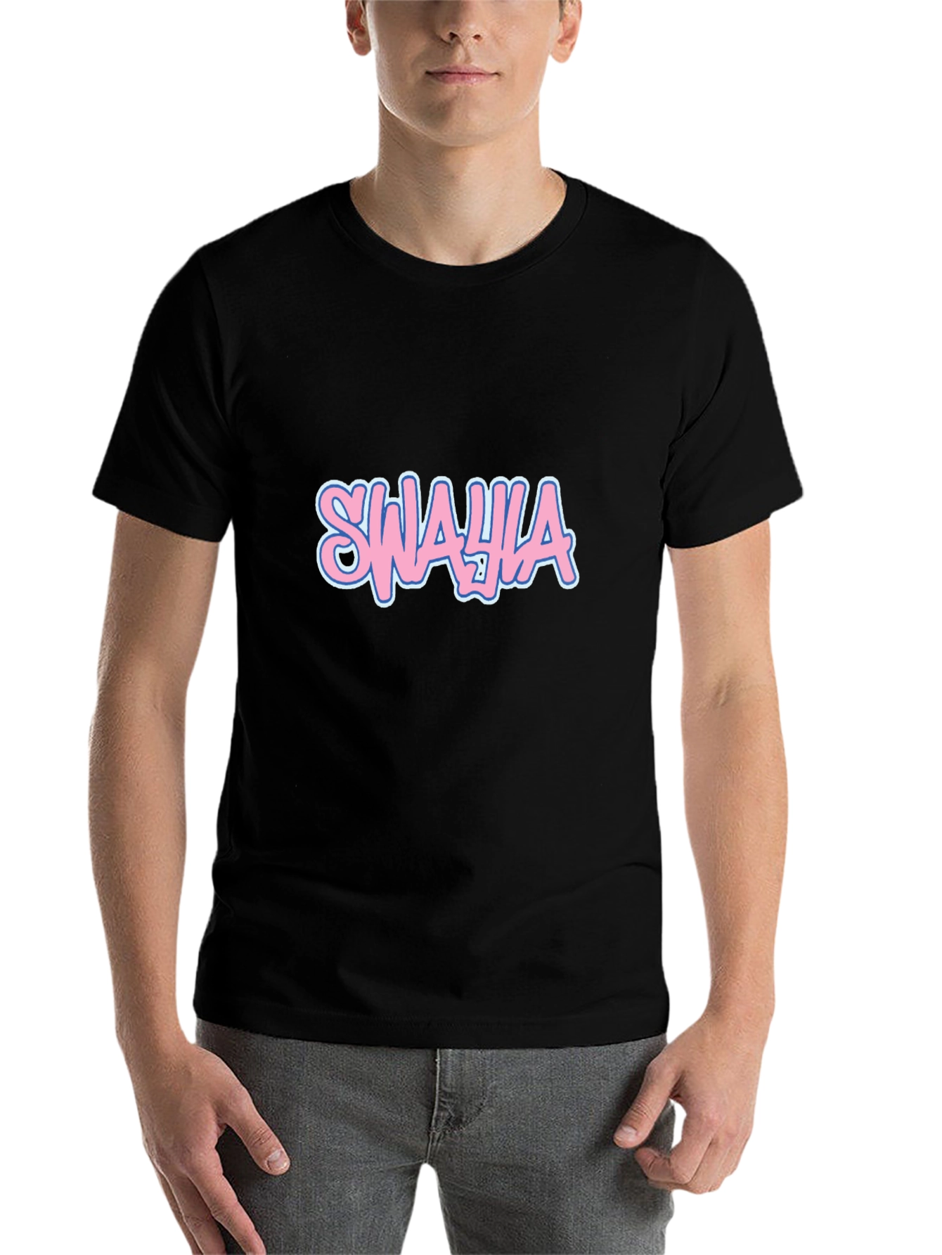 Black Swahia Graphic Black T-Shirt view 7