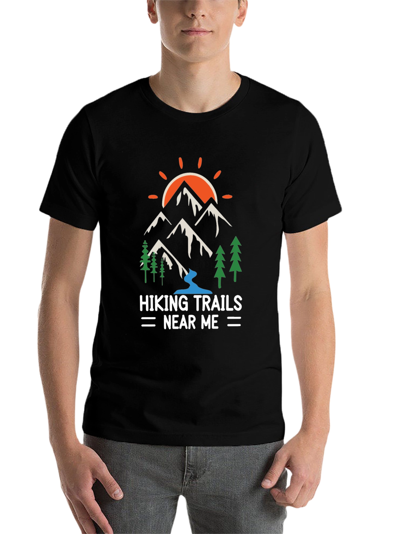Black Hiking Trails Graphic Tee view 7