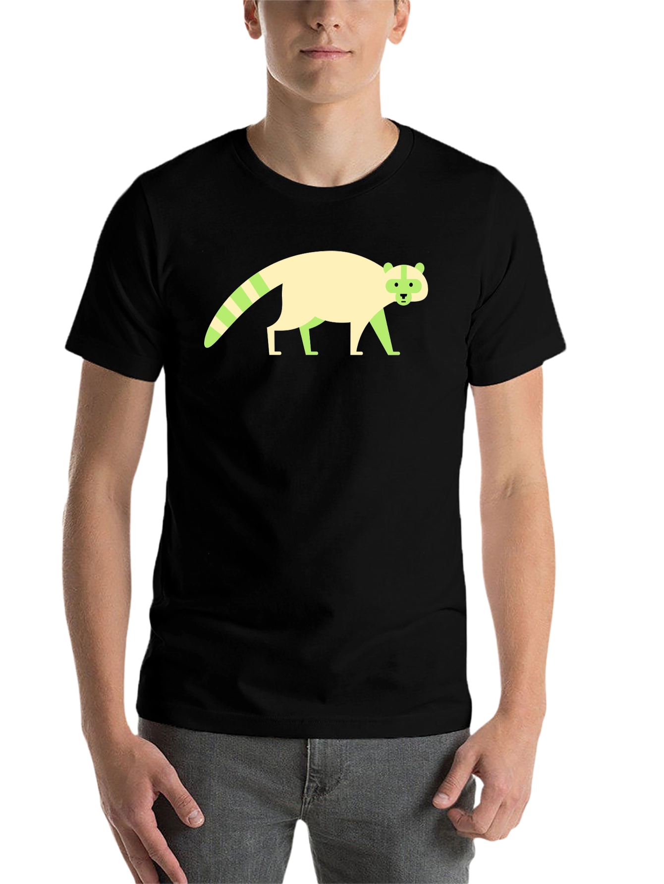 Black Raccoon Graphic Tee - Quirky Animal Shirt view 7