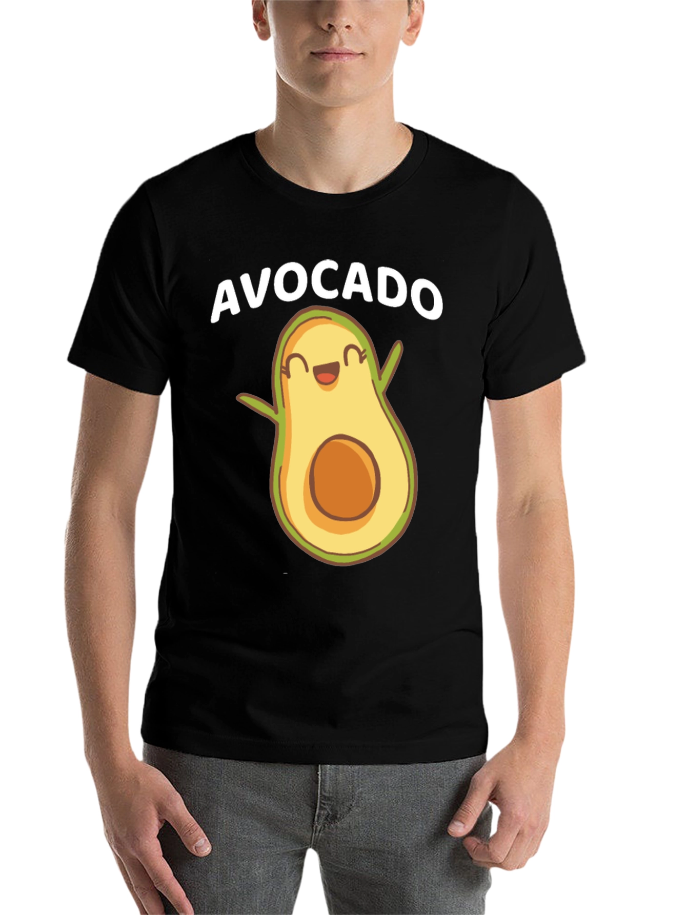 Black Funny Avocado Graphic Tee - Black view 7