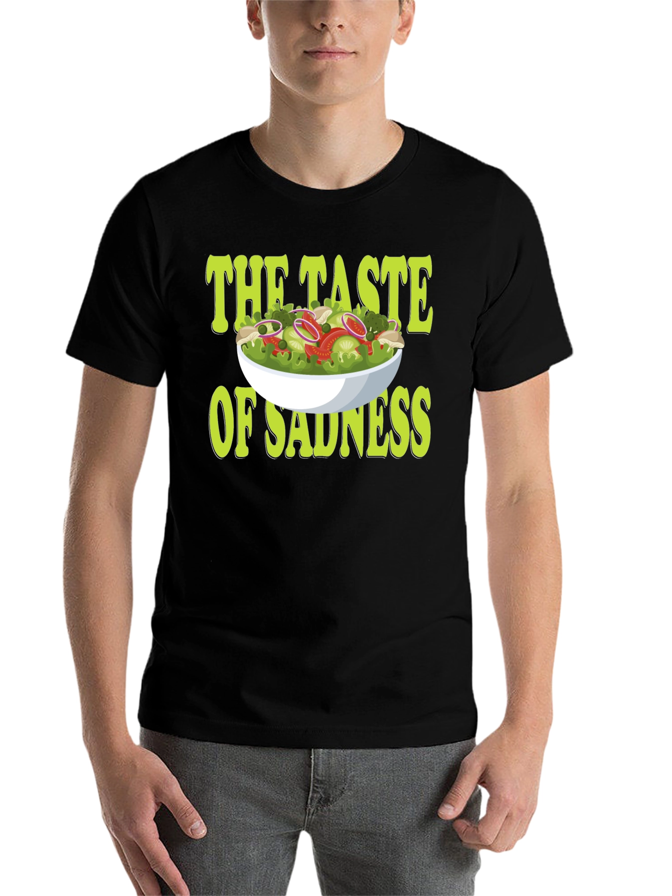 Black Taste of Sadness Salad Graphic T-Shirt view 7