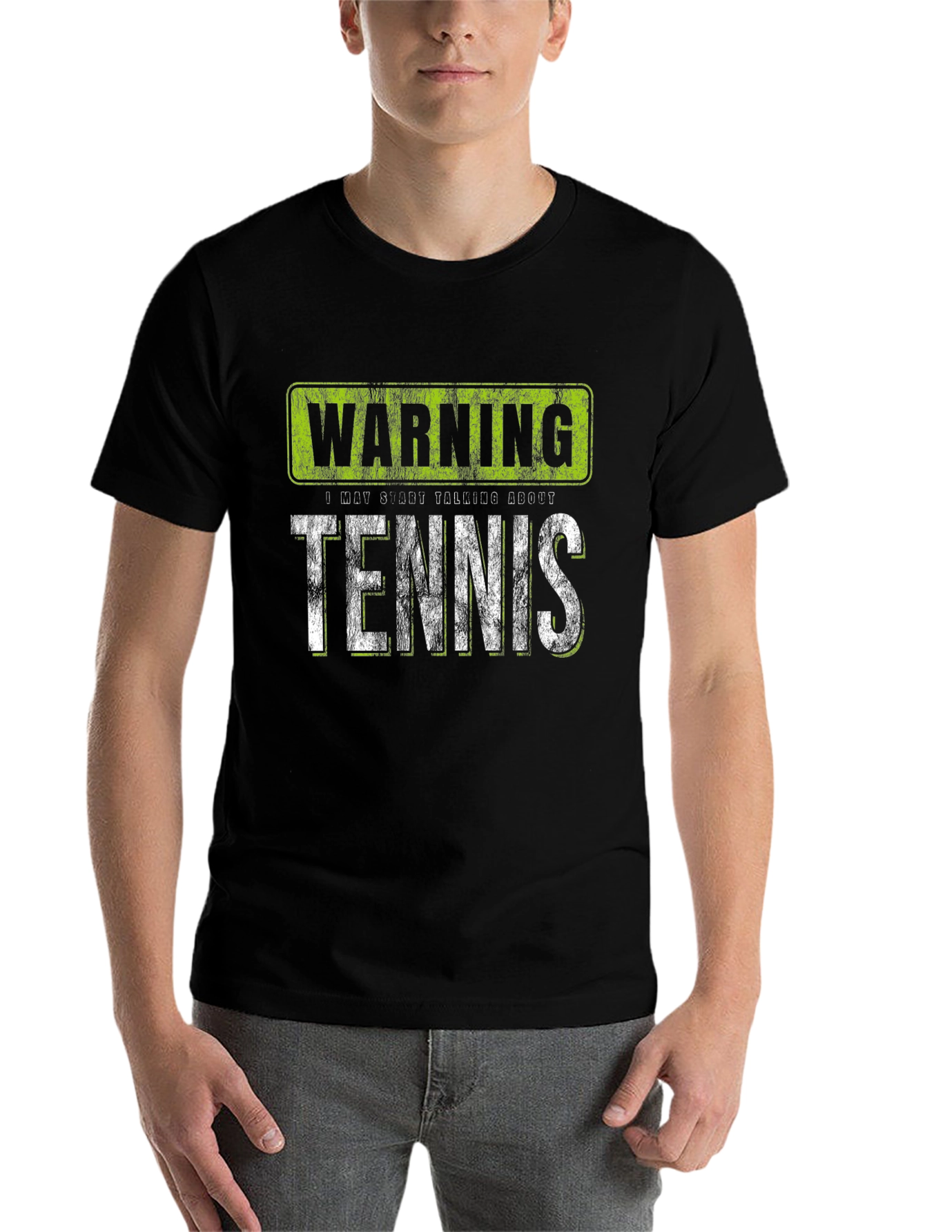 Black Warning: May Start Talking About Tennis T-Shirt view 7