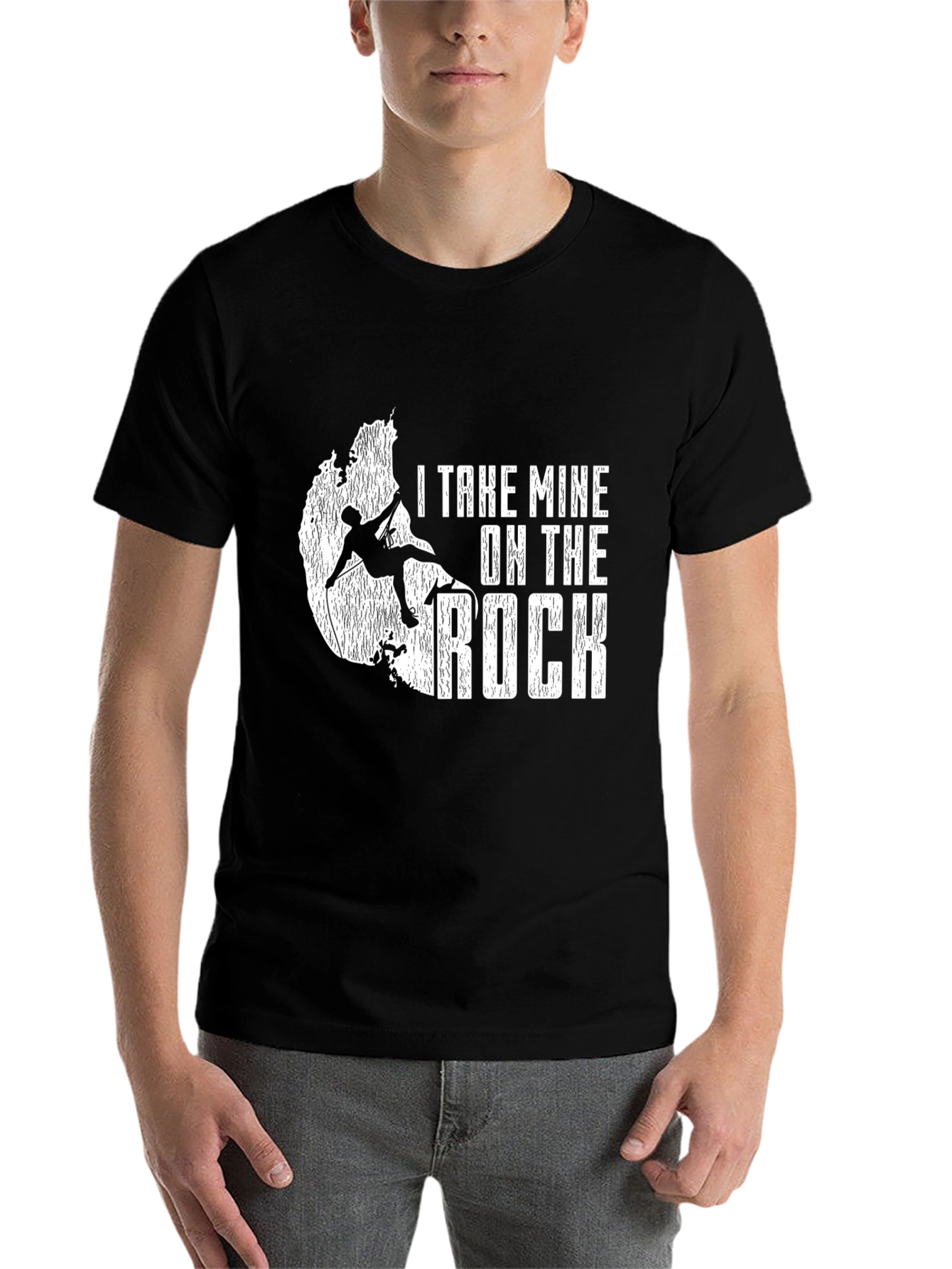 Black I Take Mine On The Rock Climbing T-Shirt view 7