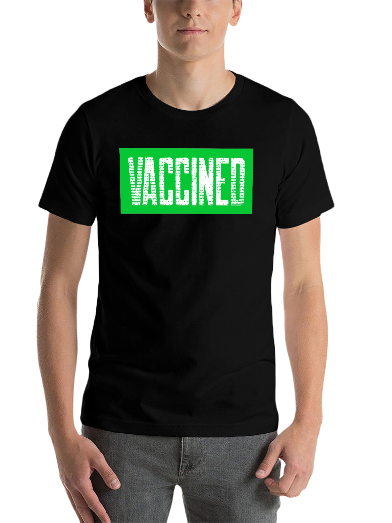 Black Vaccinated Graphic Print T-Shirt view 7