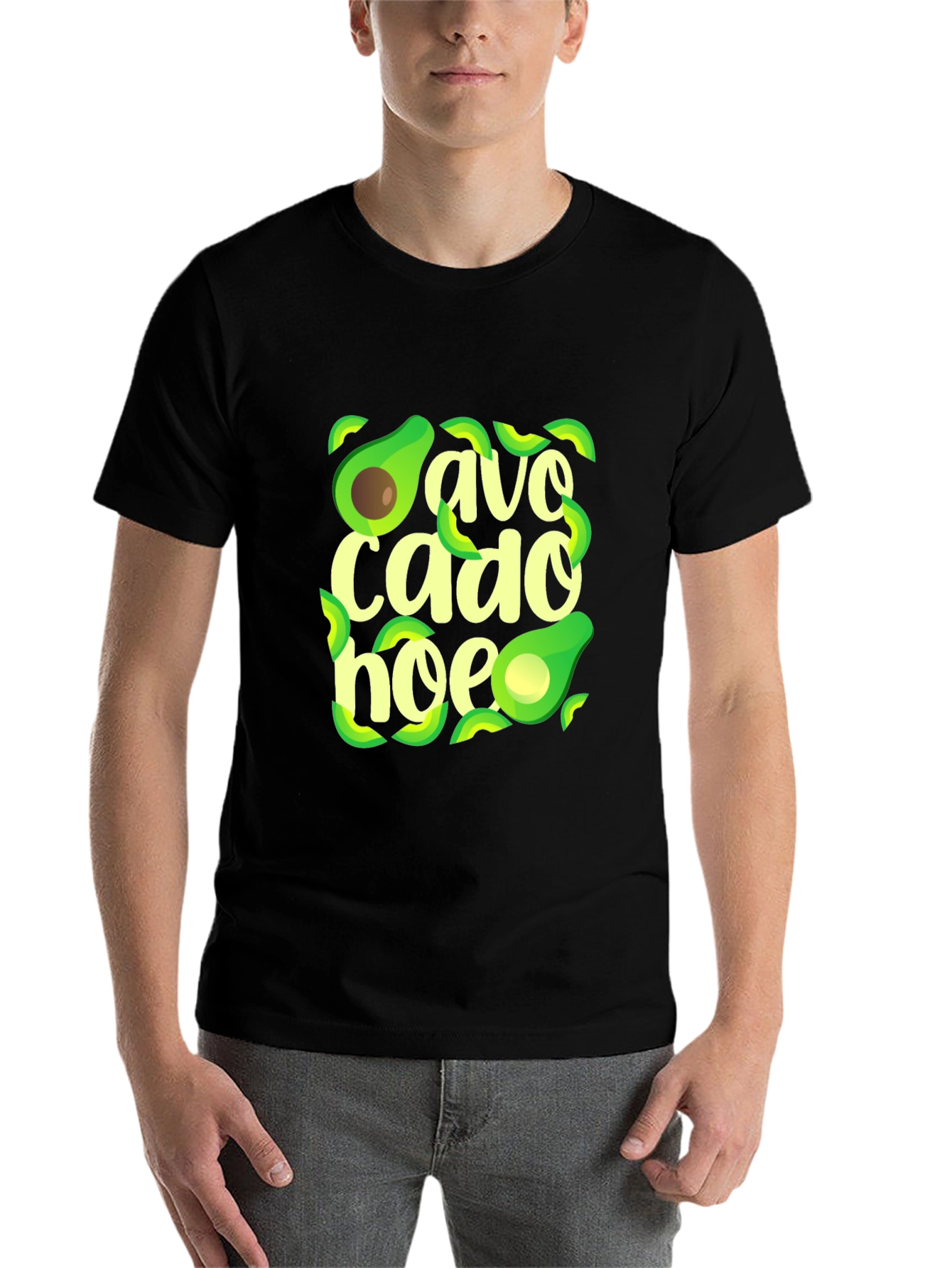 Black Avocado Hoe T-Shirt - Trendy Graphic Tee view 7