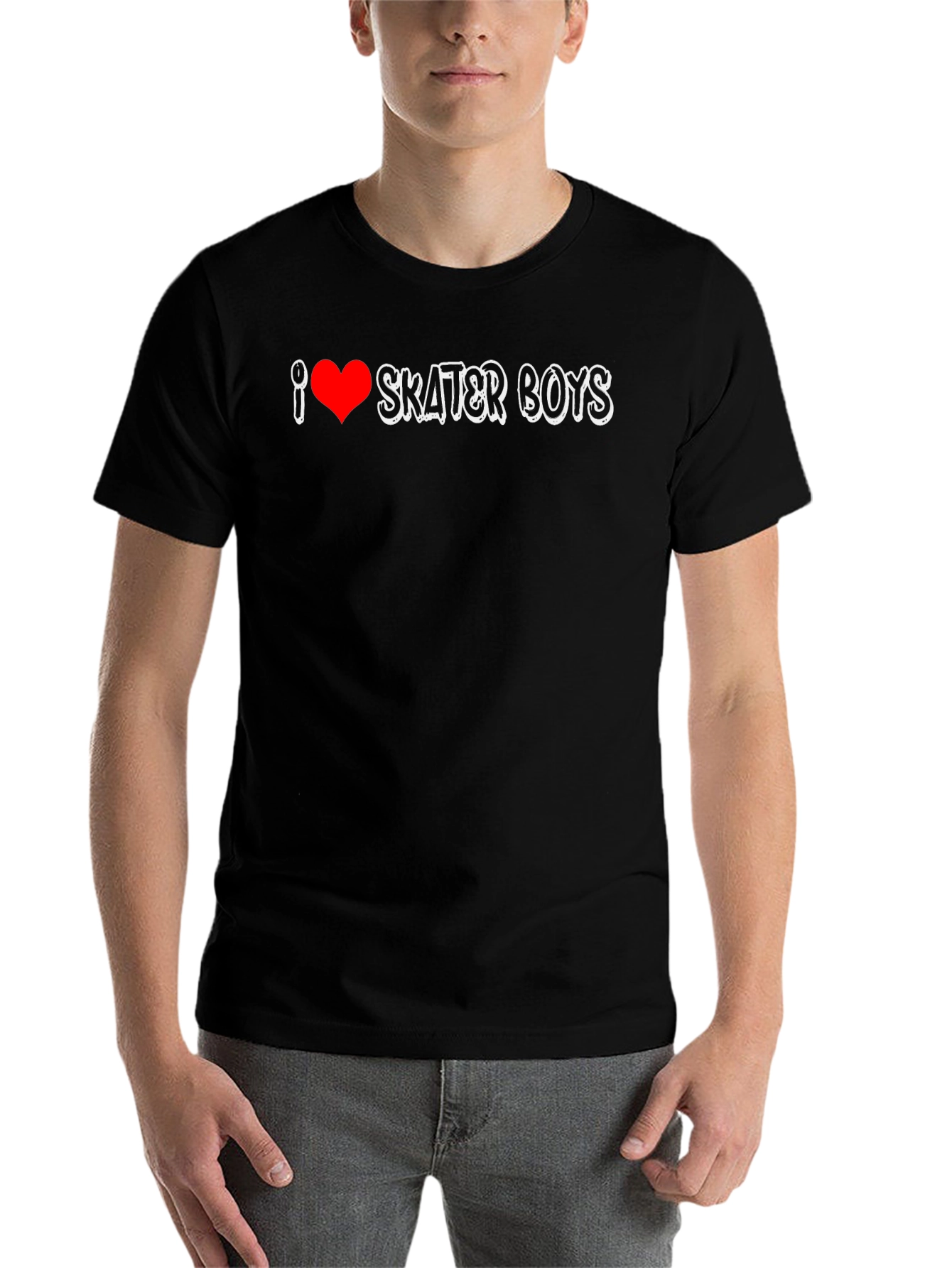 Black I Heart Skater Boys Black T-Shirt view 7