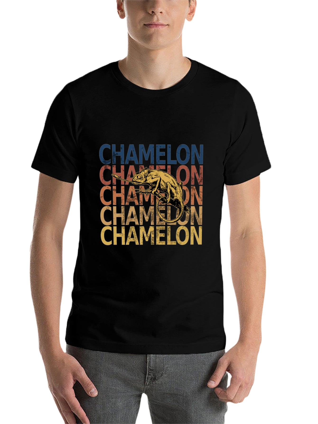 Black Chameleon Graphic Tee - Retro Style view 7