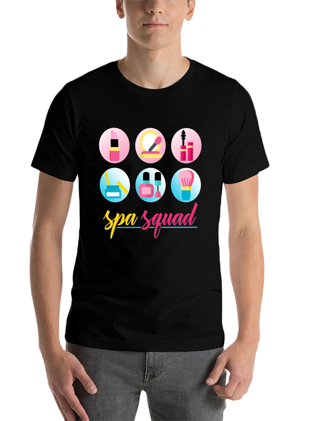 Black Spa Squad Graphic T-Shirt - Black Cotton Tee view 7