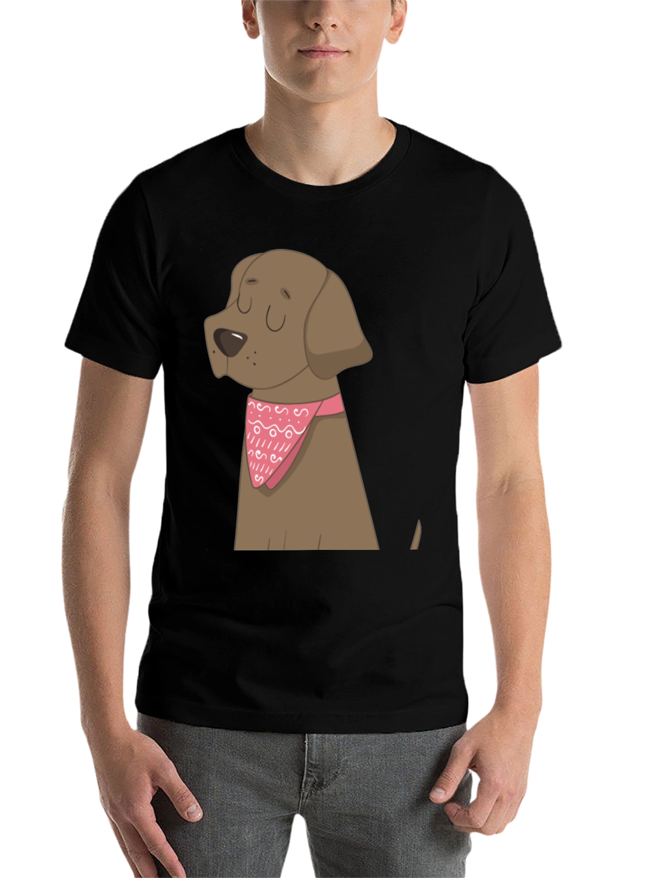 Black Dog Graphic T-Shirt, Black Cotton Blend view 7