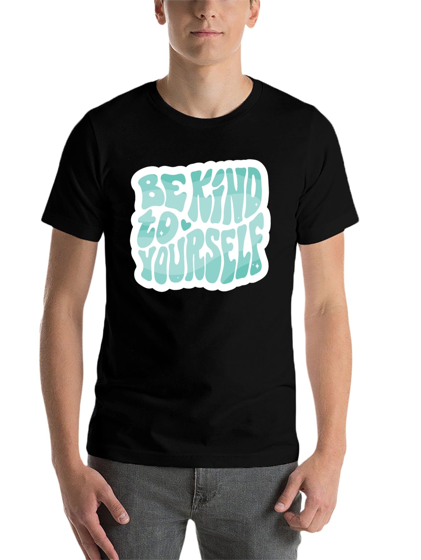 Black Be Kind to Yourself Graphic Tee view 7