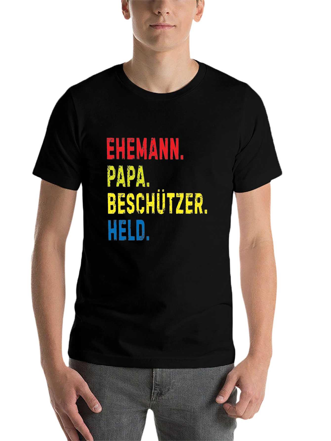Black Ehemann Papa Beschützer Held Black T-Shirt view 7