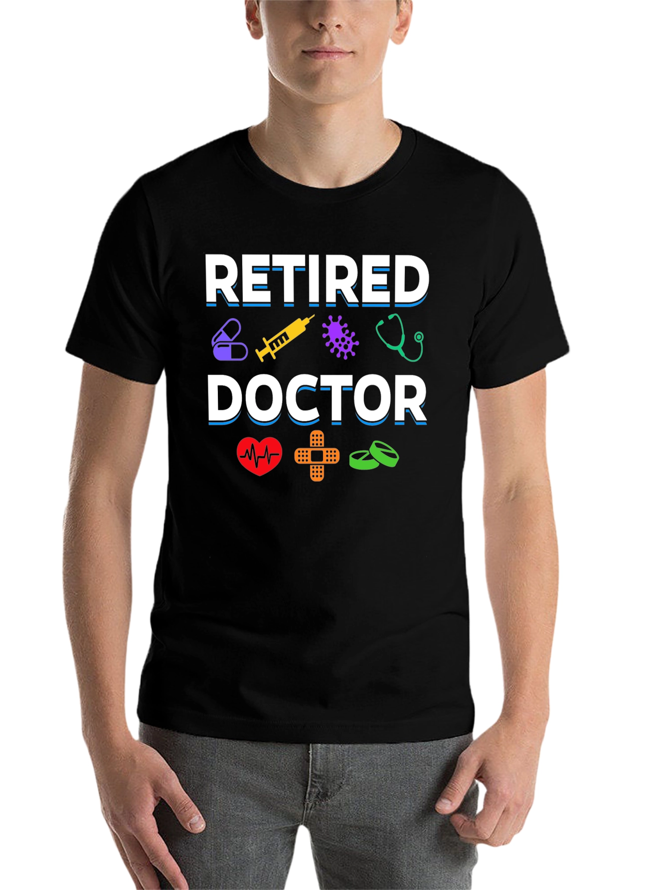 Black Retired Doctor Graphic T-Shirt view 7