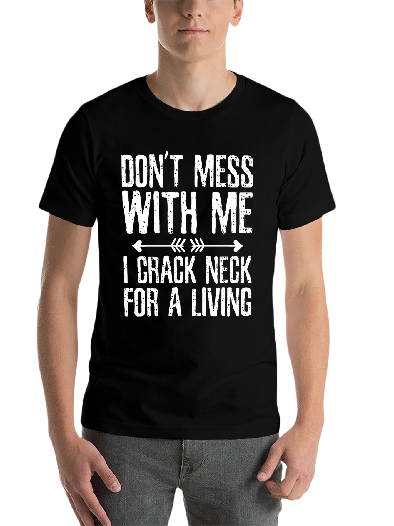Black Don't Mess with Me Funny Slogan T-Shirt view 7
