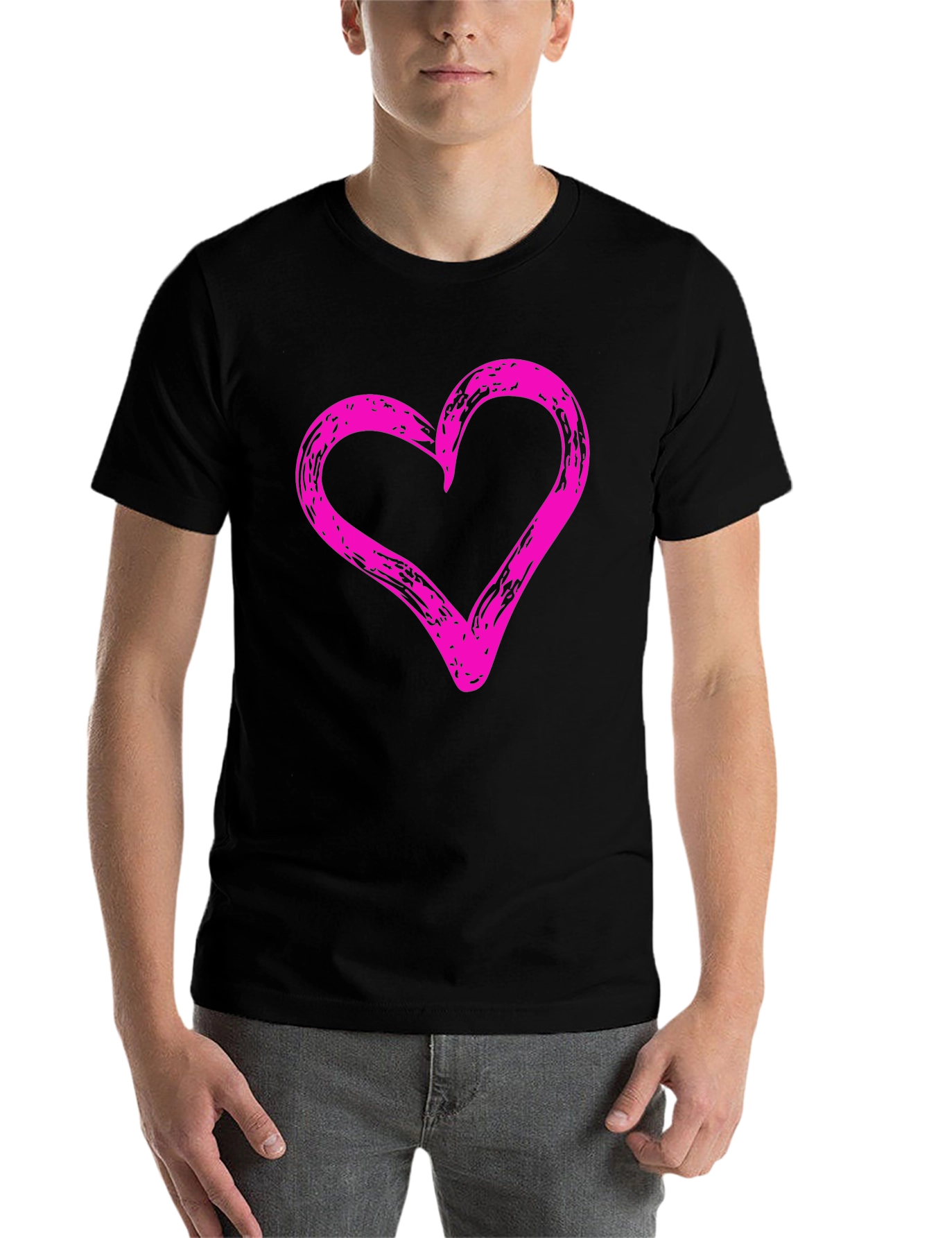 Black Heart Graphic Black Crew Neck T-Shirt view 7