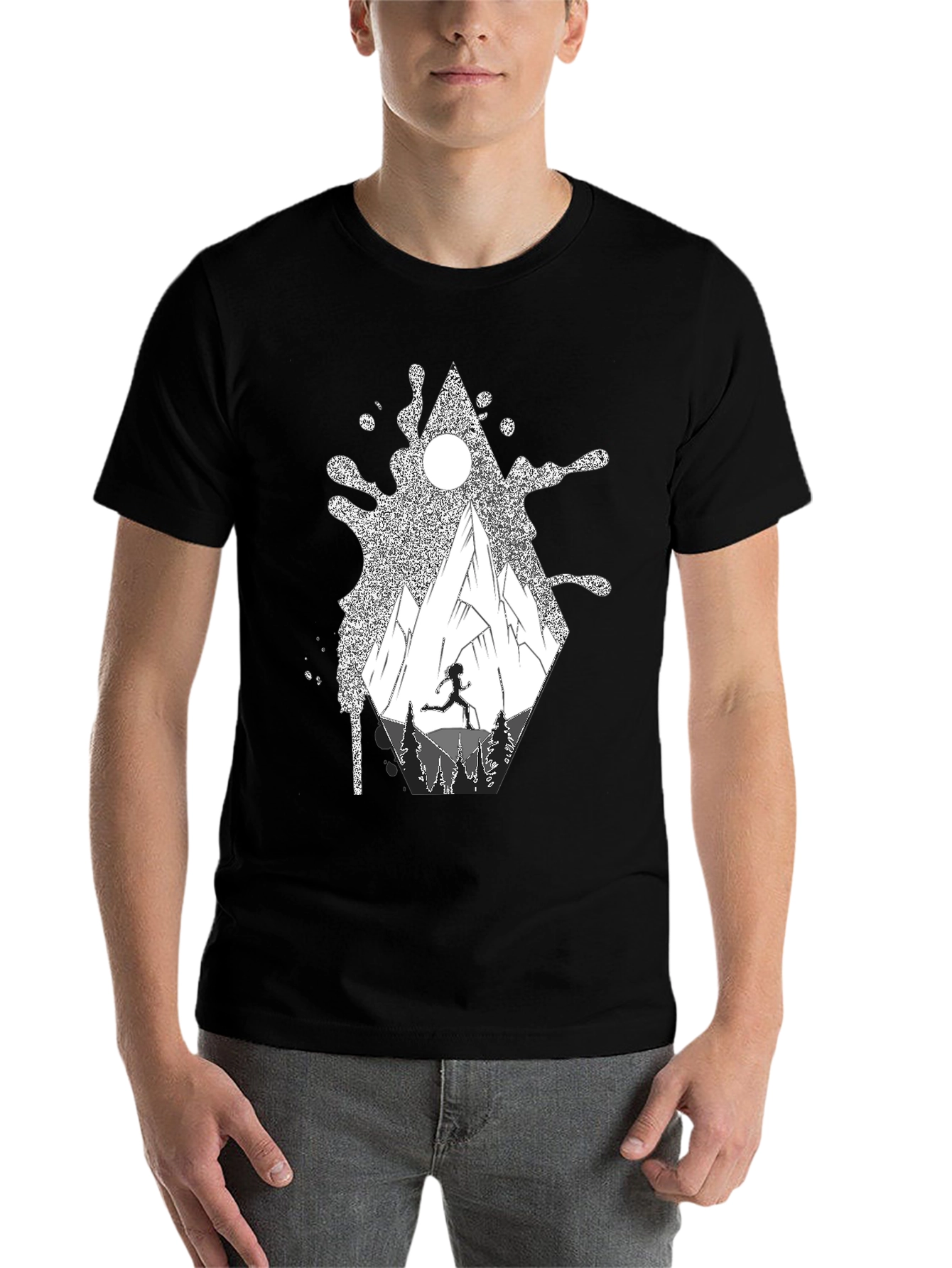 Black Adventure Mountain T-Shirt view 7