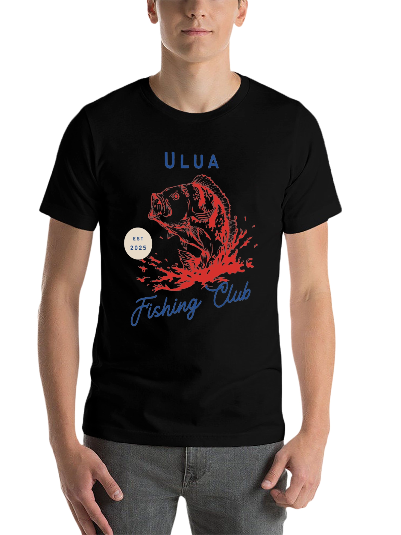 Black Ulua Fishing Club Black T-Shirt view 7