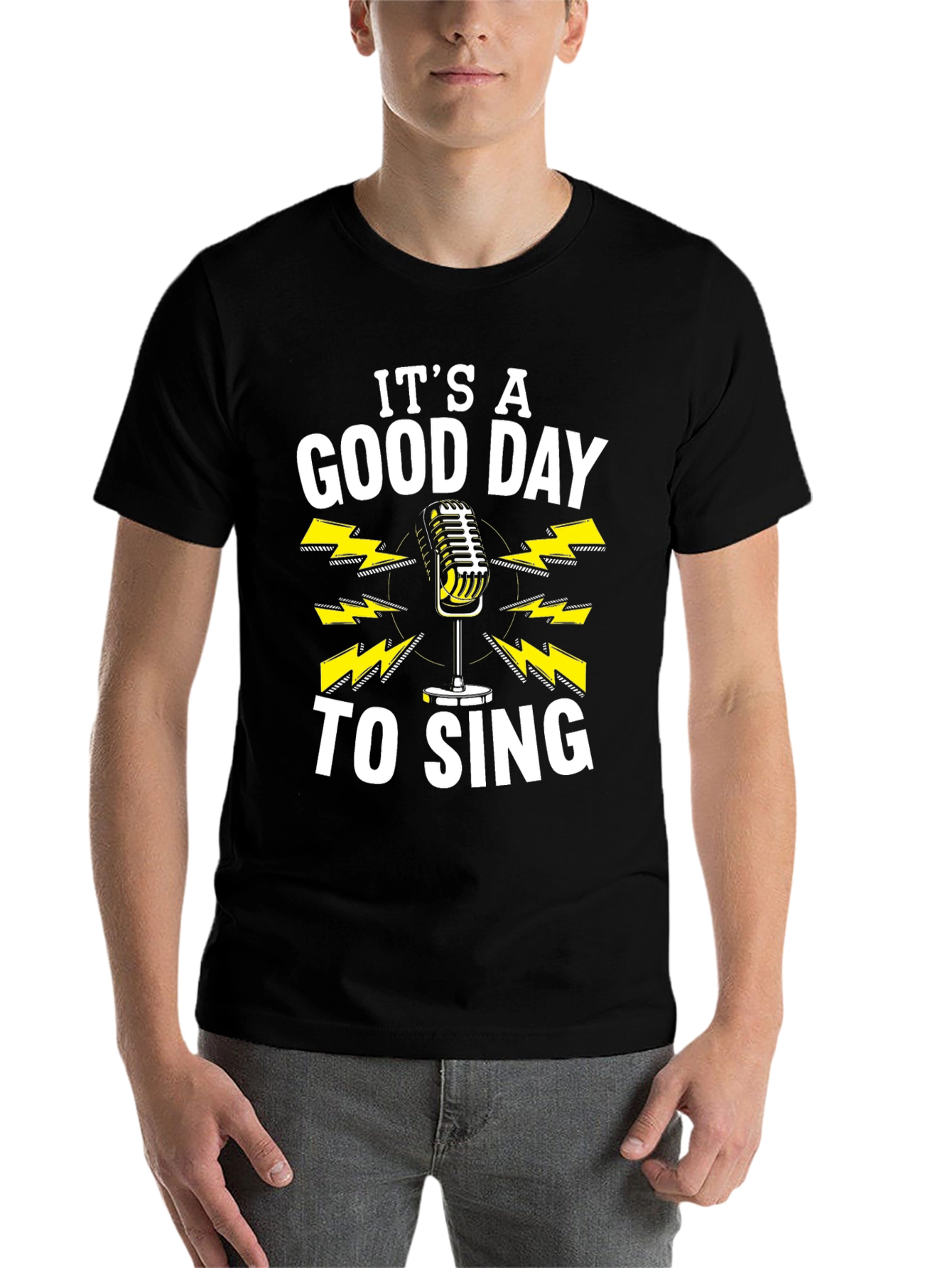 Black It's A Good Day To Sing T-Shirt view 7
