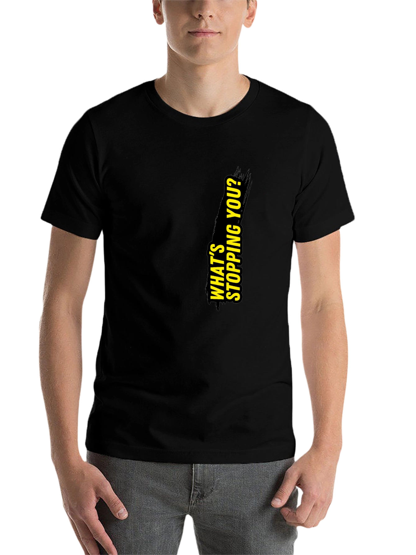 Black Motivational Black Graphic T-Shirt view 7