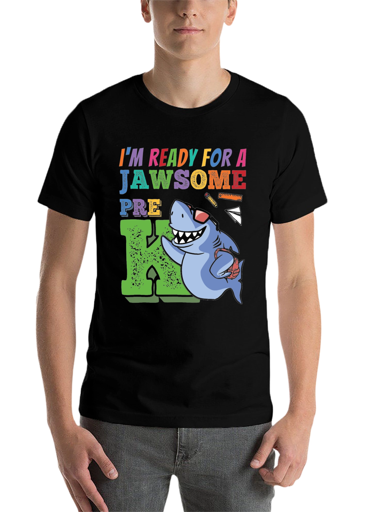 Black Ready for a Jawsome Pre-K T-Shirt view 7
