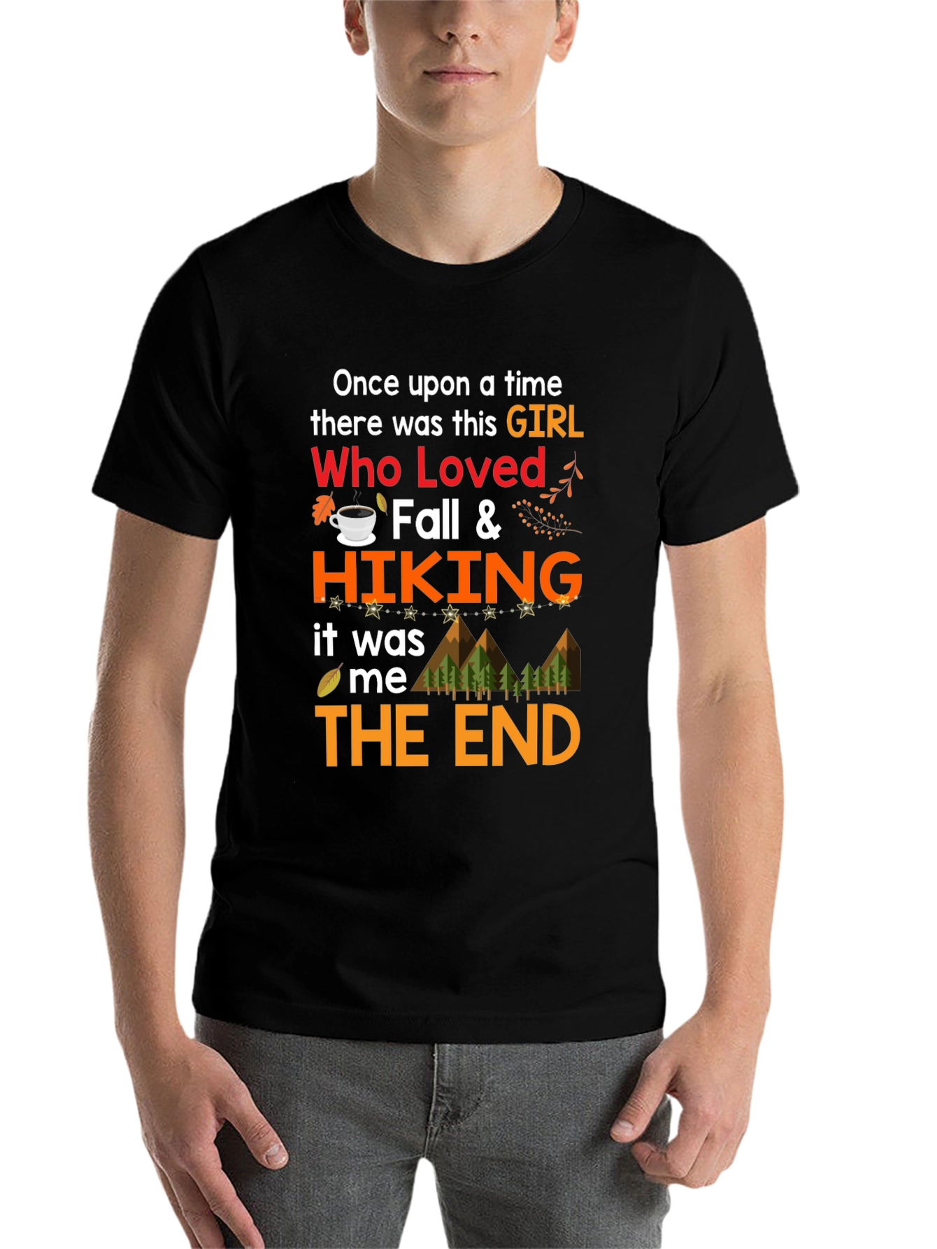 Black Hiking Lover Graphic T-Shirt view 7