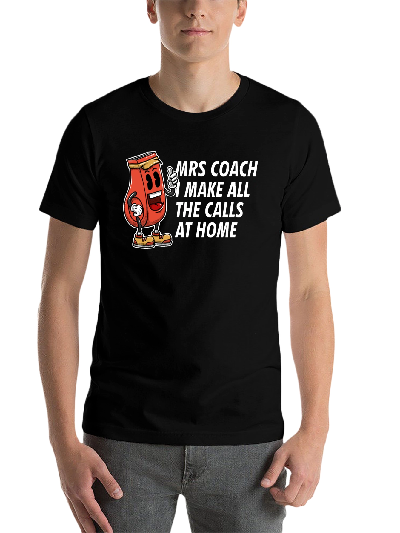Black Mrs. Coach T-Shirt: I Make All The Calls At Home view 7