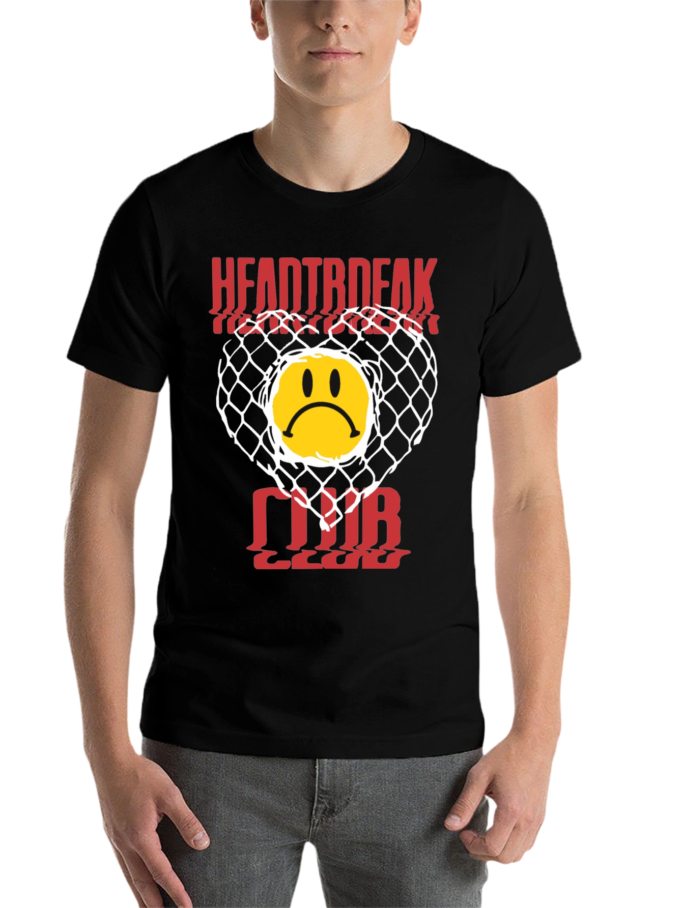 Black Heartbreak Club Graphic Tee - Black Cotton T-Shirt view 7