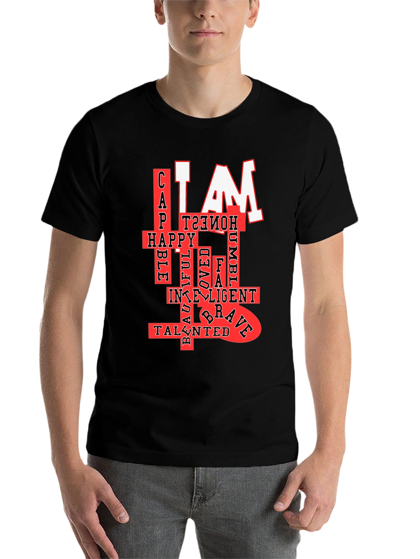 Black I AM T-Shirt: Confident, Happy & Talented  view 7
