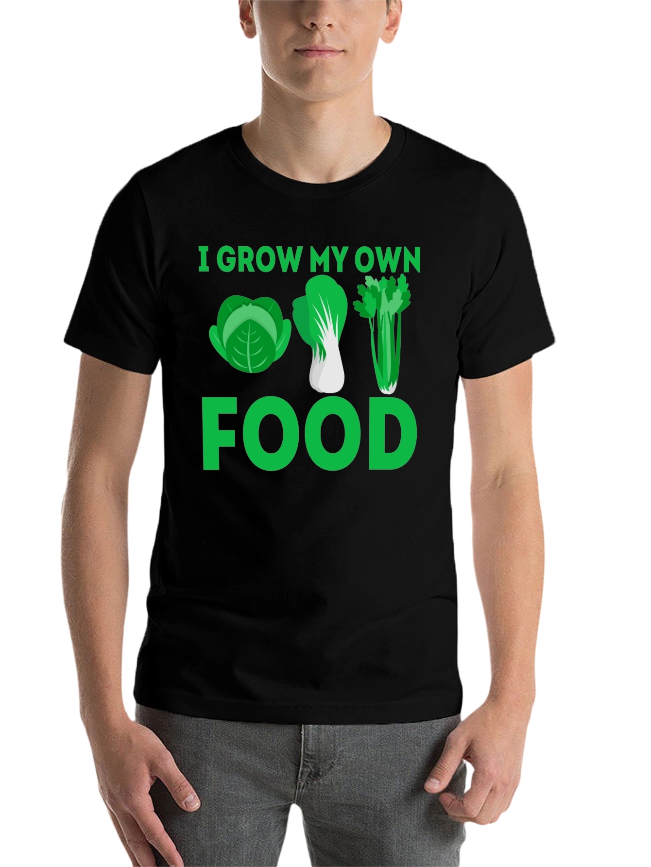 Black I Grow My Own Food T-Shirt - Gardening Tee view 7