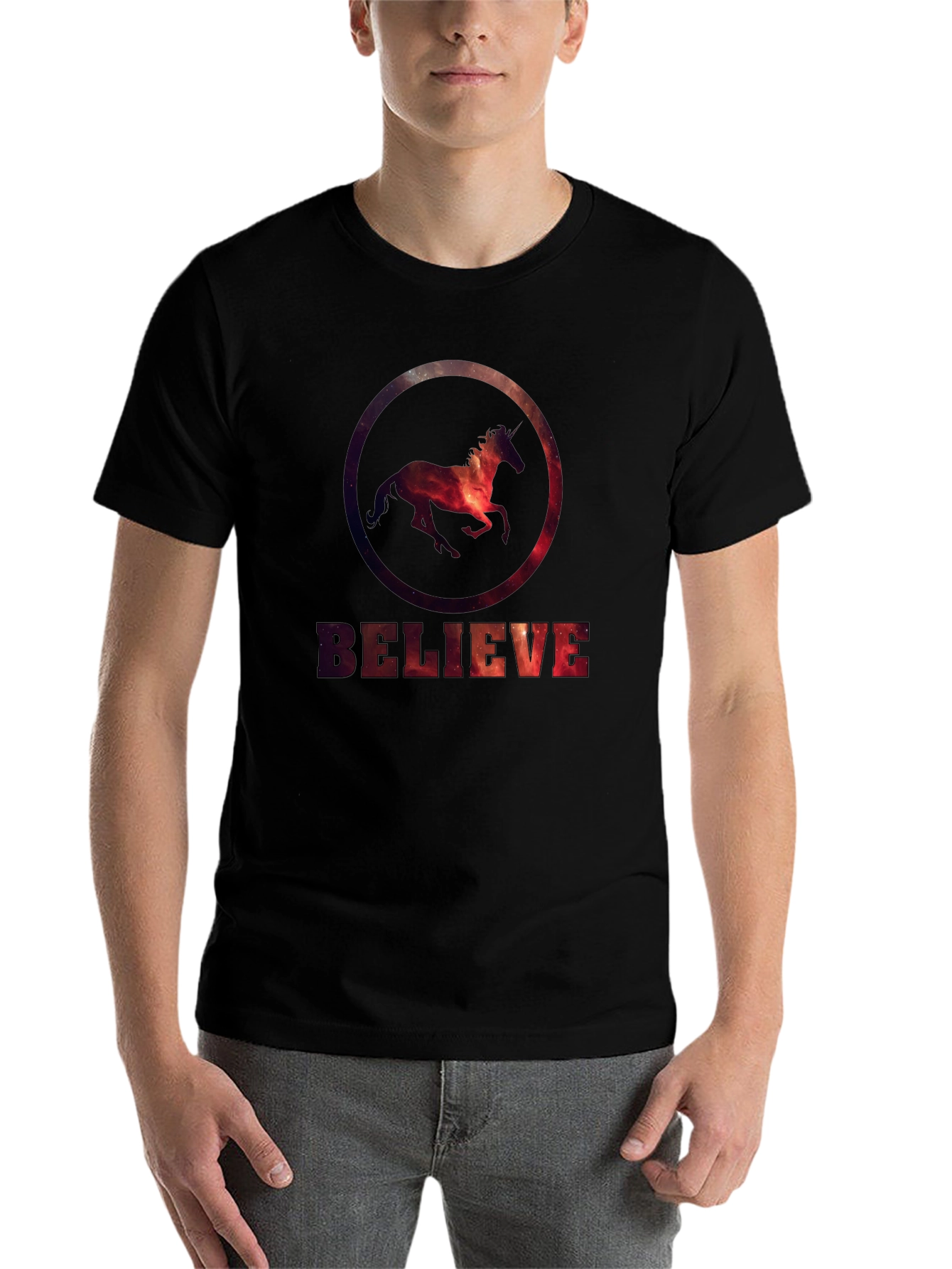 Black Believe Unicorn Graphic Tee - Black view 7