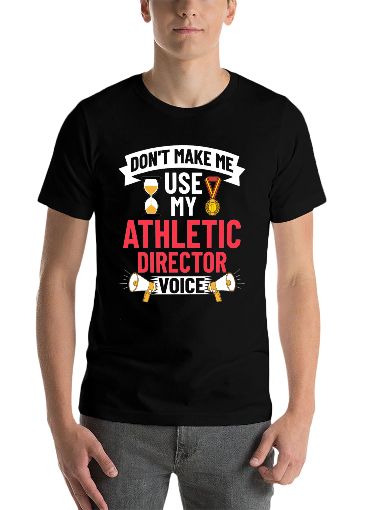 Black Athletic Director Voice T-Shirt view 7