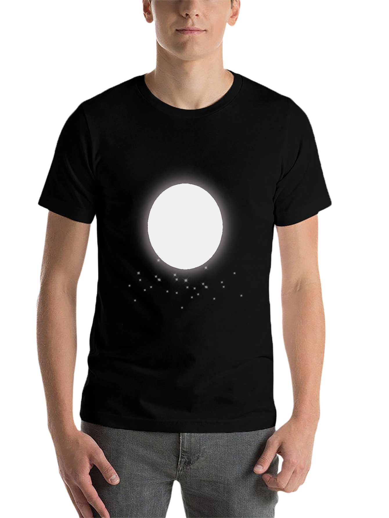 Black Abstract Circle Graphic Black T-Shirt view 7