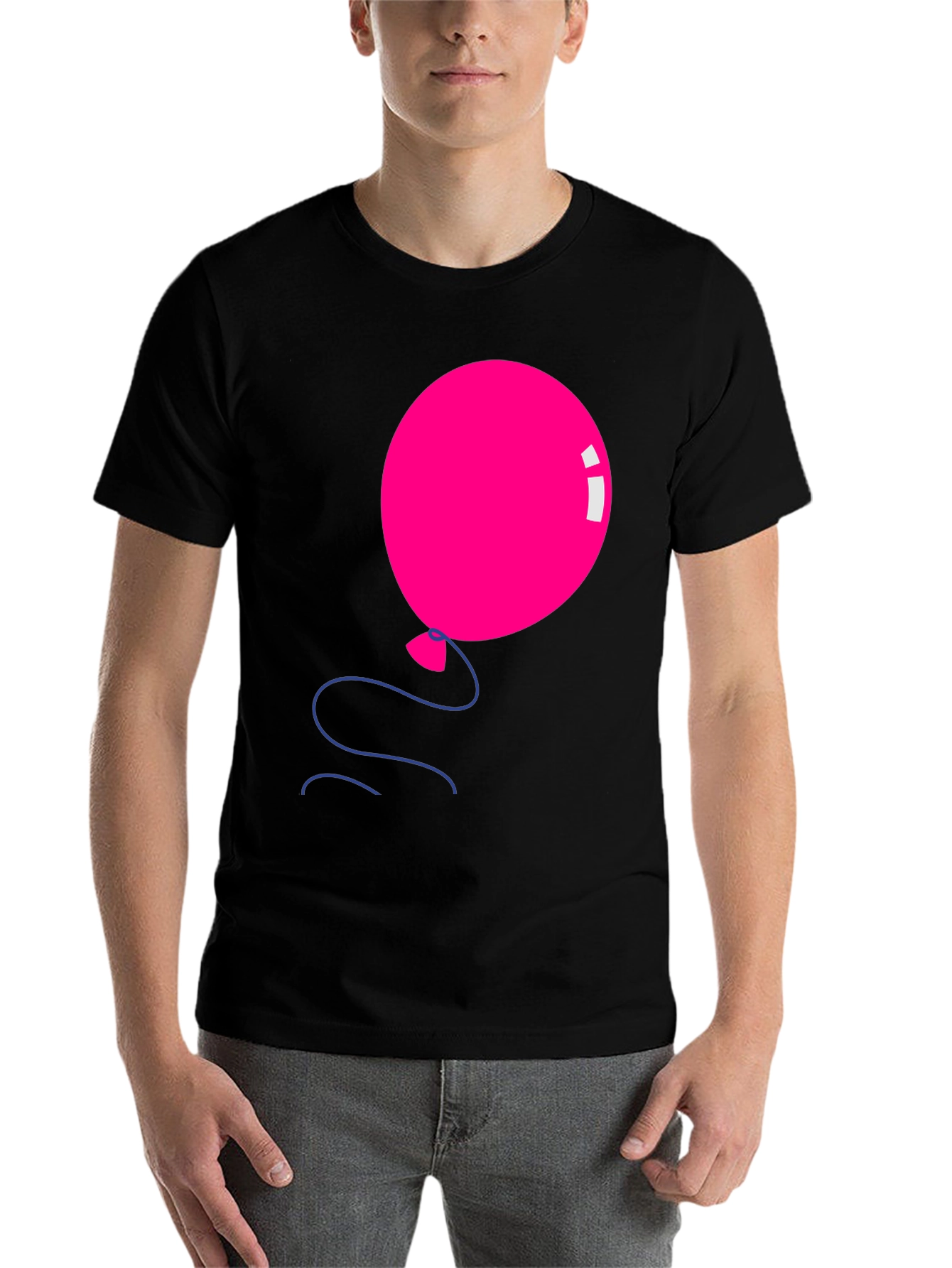Pink Balloon Graphic Tee - Black Casual Shirt - 7