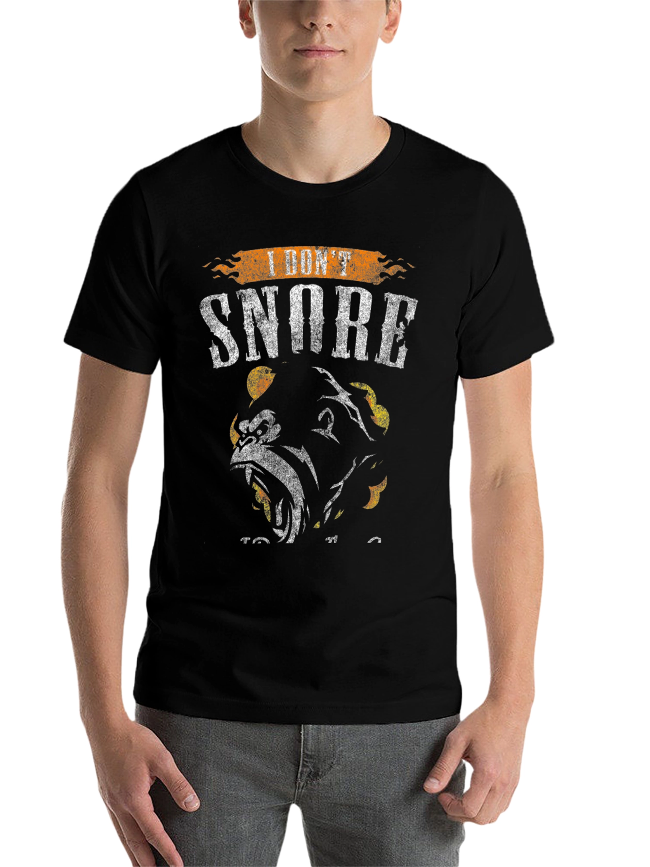 Black I Don't Snore Gorilla Graphic Tee - Black view 7