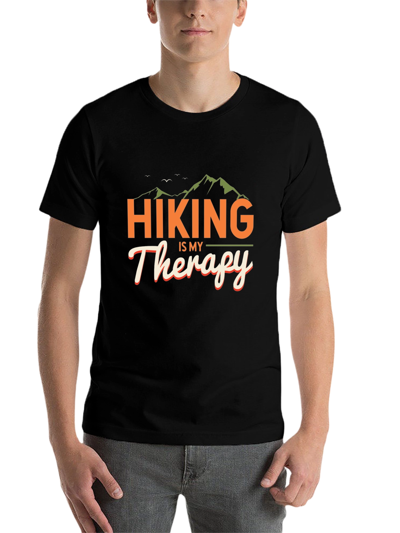 Black Hiking is My Therapy T-Shirt view 7