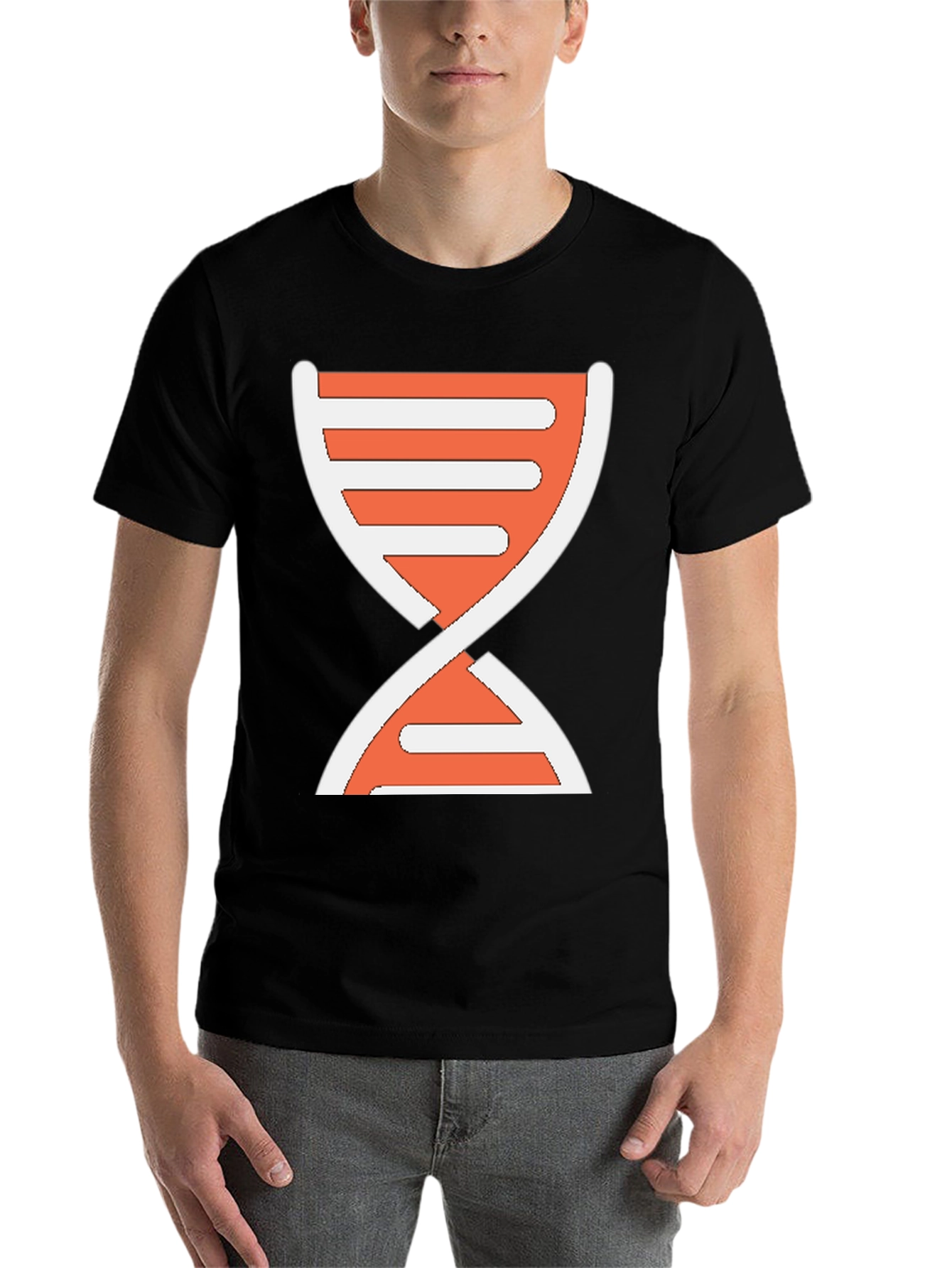Black DNA Graphic Print T-Shirt - Casual Wear view 7