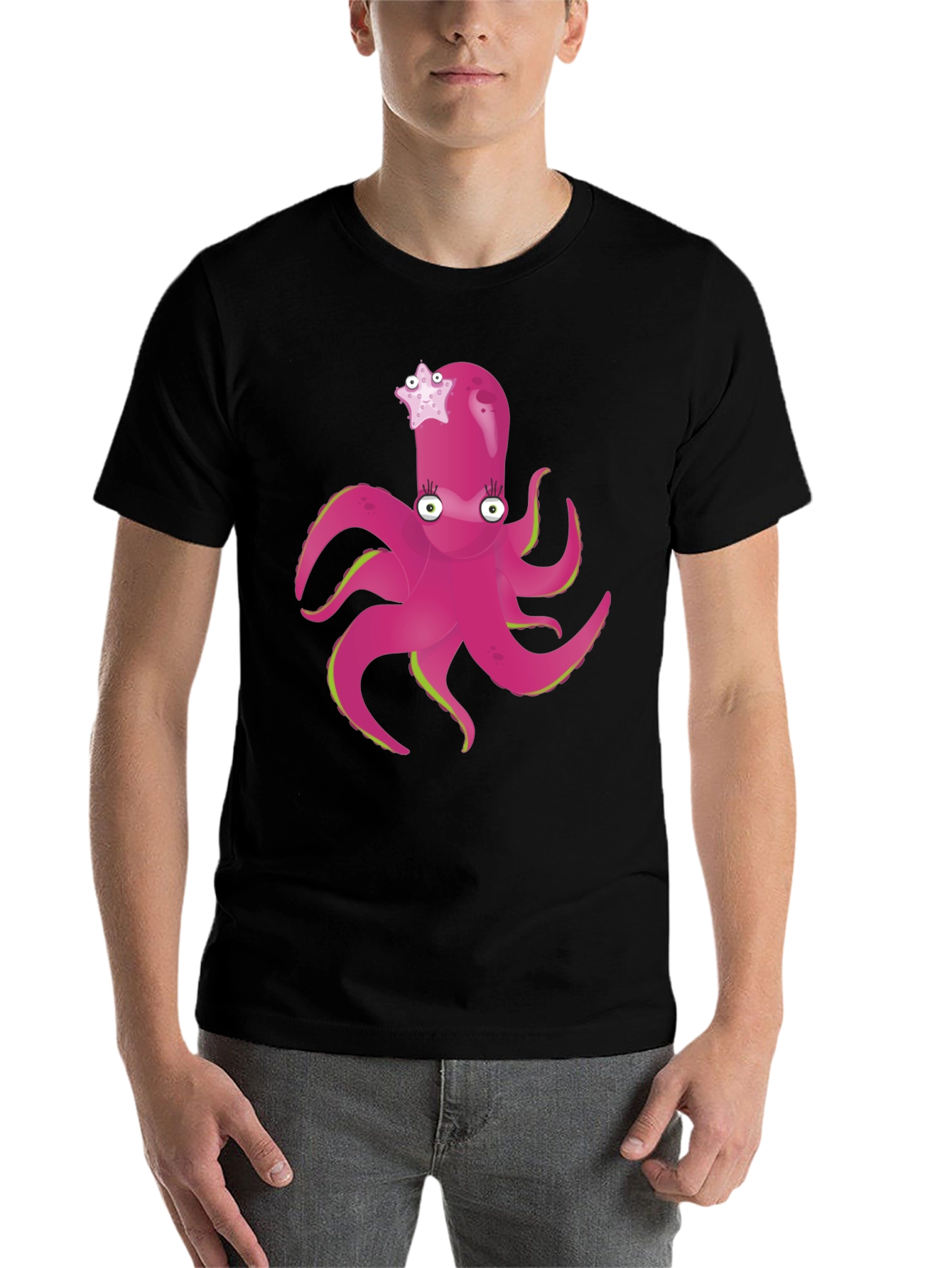 Black Cute Octopus T-Shirt - Funny Sea Creature Tee view 7