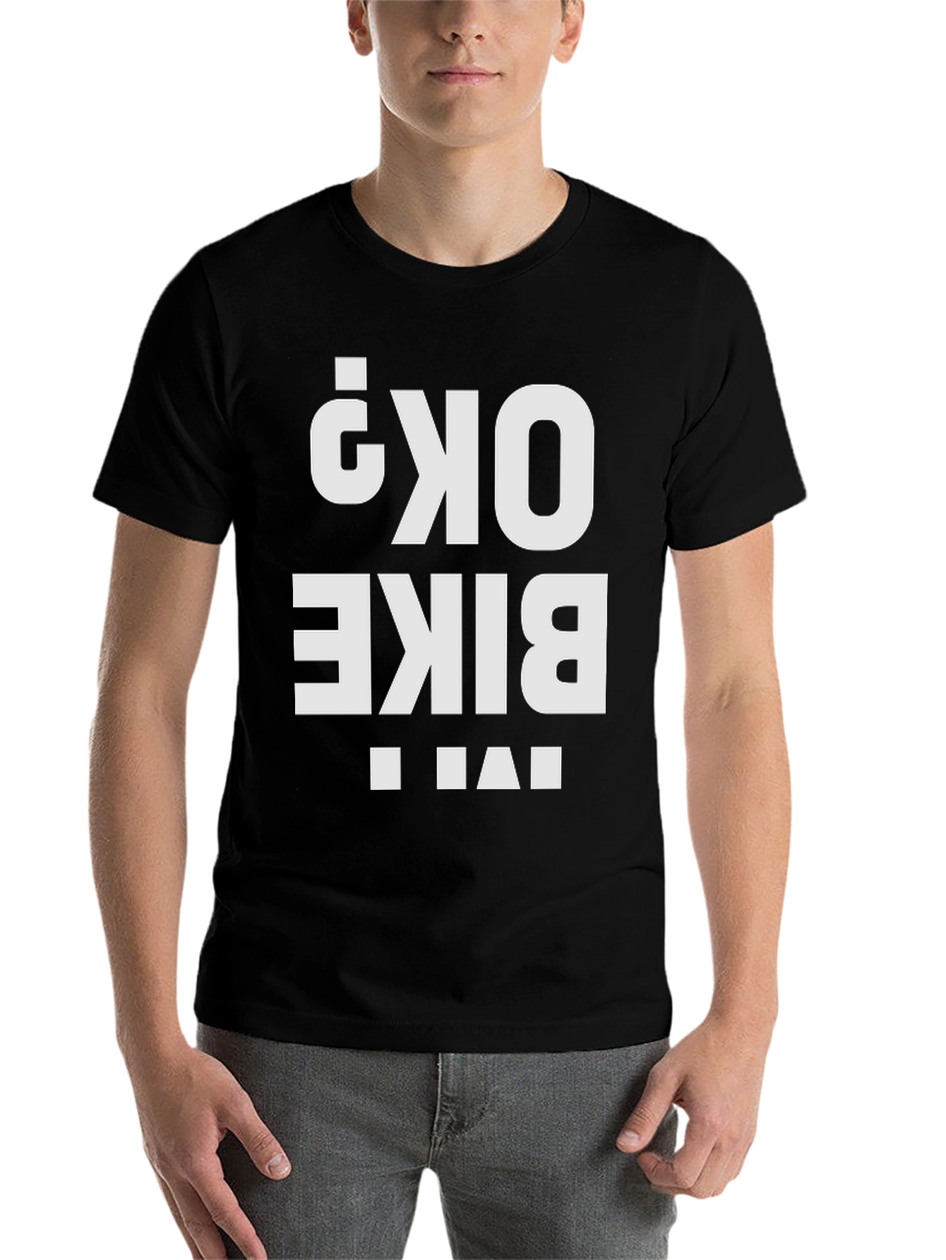 Black Bike OK? Graphic Tee - Black Cotton T-Shirt view 7
