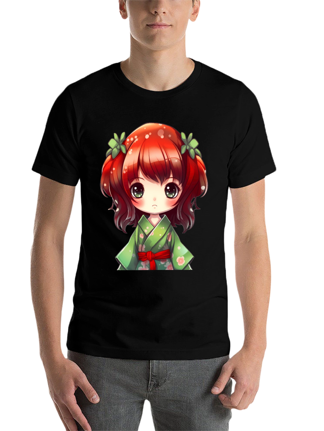 Black Anime Girl Graphic Tee - Kawaii Style view 7