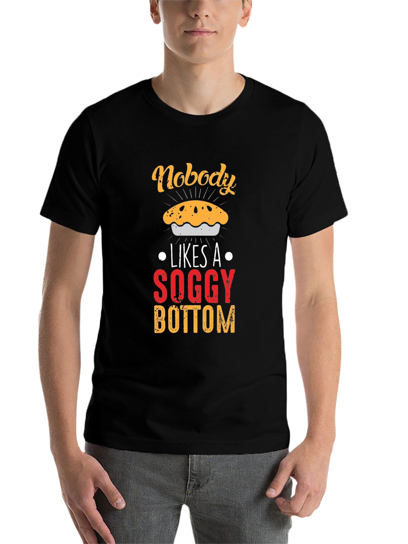 Black Nobody Likes Soggy Bottom T-Shirt view 7
