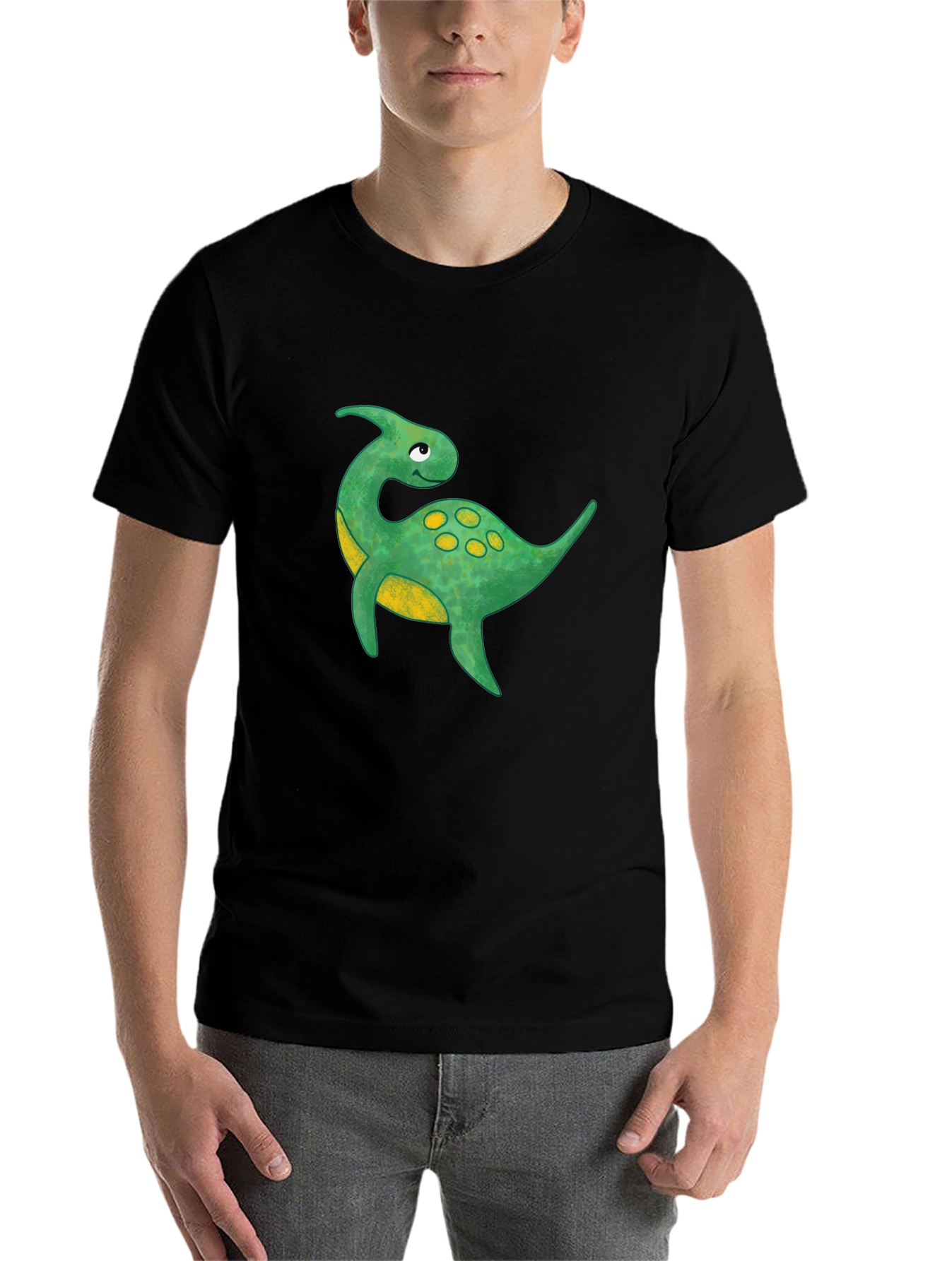 Black Dinosaur Graphic Tee - Quirky Black T-Shirt view 7