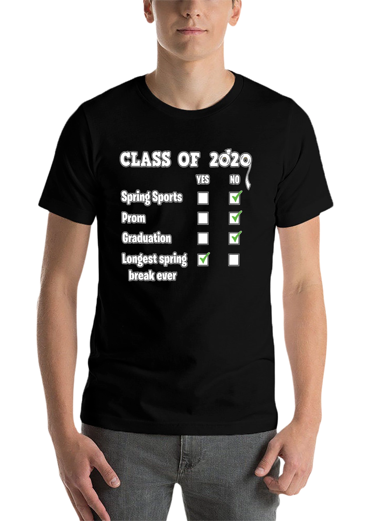 Black Class of 2020 Funny T-Shirt view 7