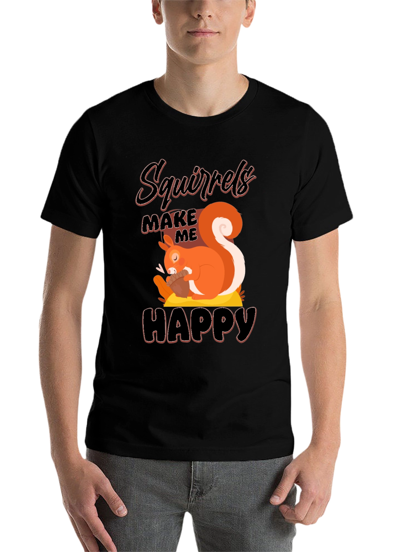 Black Squirrels Make Me Happy T-Shirt view 7
