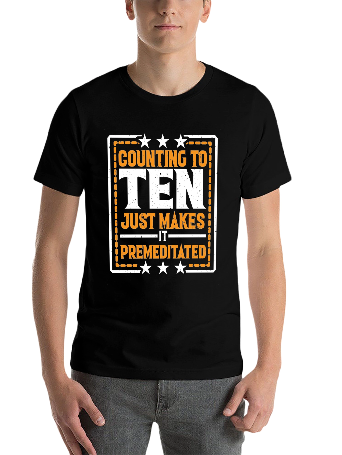 Black Counting to Ten T-Shirt - Funny Sarcastic Graphic Tee view 7
