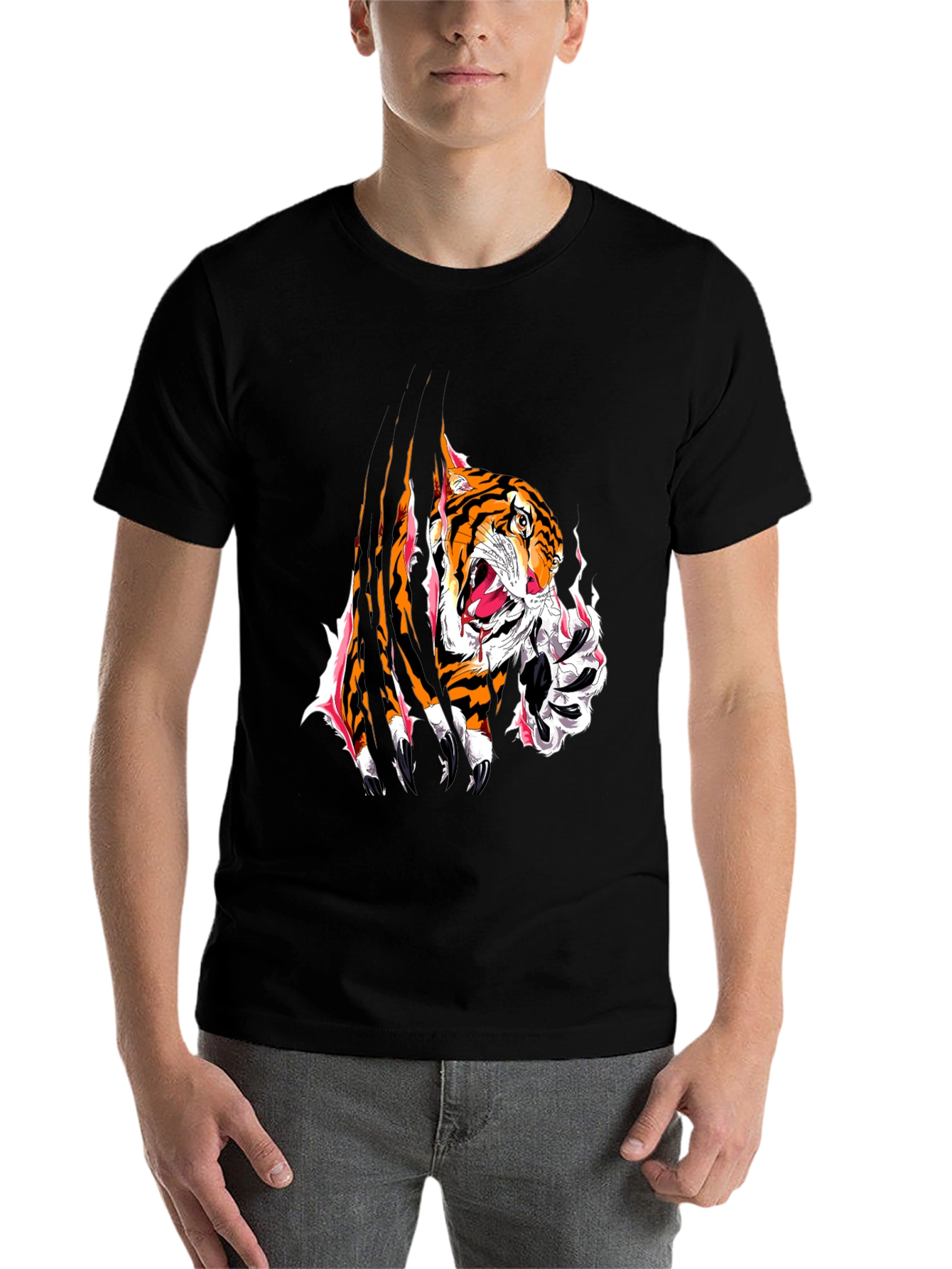 Black Tiger Graphic Tee - Bold Animal Print view 7