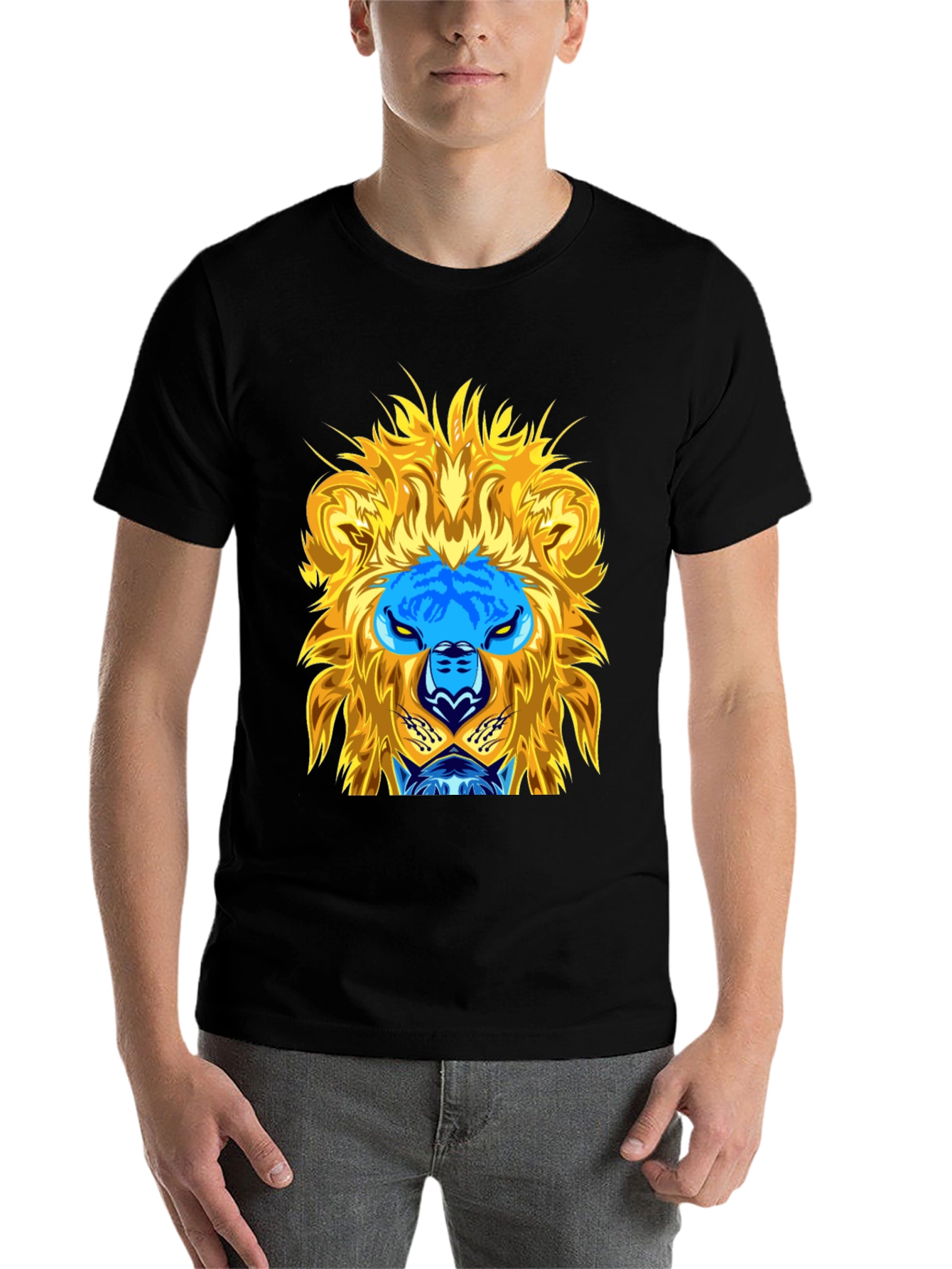 Black Lion Graphic Tee - Black Cotton Blend view 7