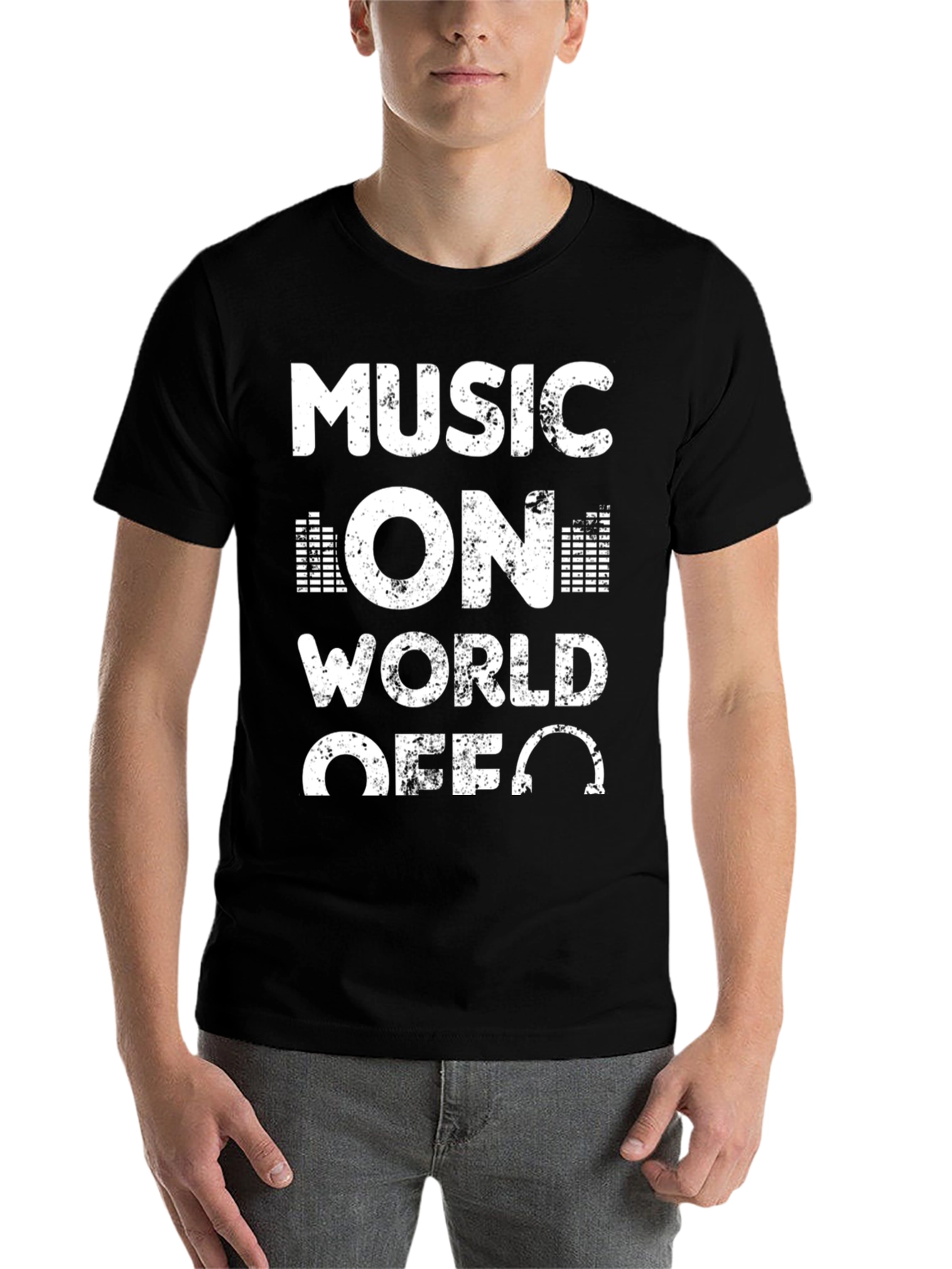 Black Music On World Off Graphic T-Shirt view 7